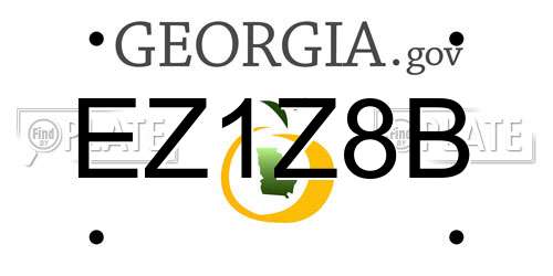 EZ1Z8B Georgia License Plate