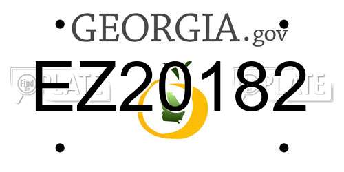 EZ20182 Georgia License Plate