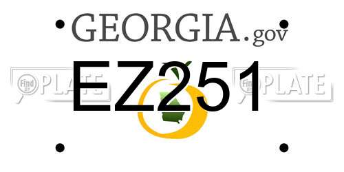 EZ251 Georgia License Plate