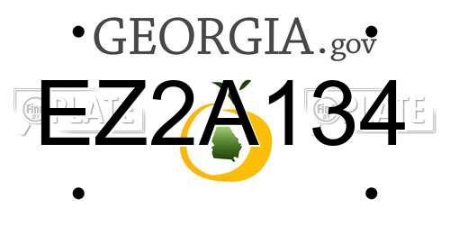EZ2A134 Georgia License Plate