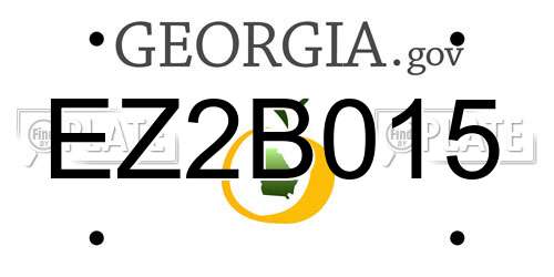 EZ2B015 Georgia License Plate