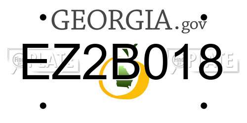 EZ2B018 Georgia License Plate