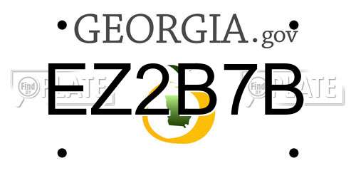 EZ2B7B Georgia License Plate