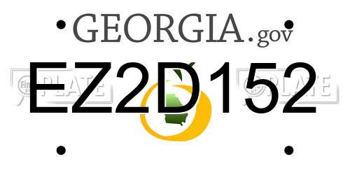 EZ2D152 Georgia License Plate