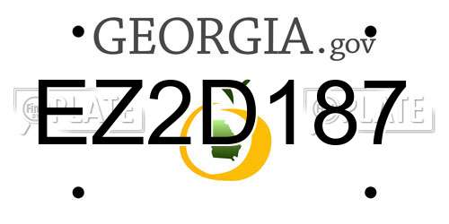 EZ2D187 Georgia License Plate