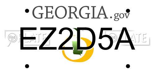 EZ2D5A Georgia License Plate