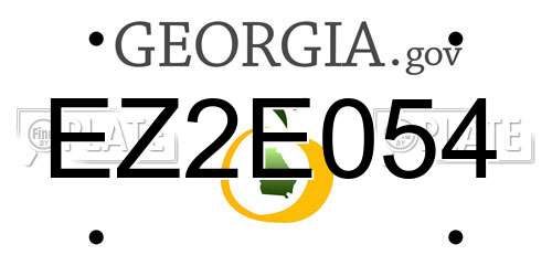 EZ2E054 Georgia License Plate