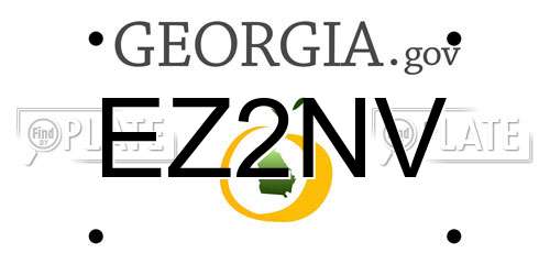 EZ2NV Georgia License Plate
