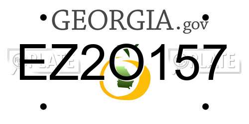 EZ2O157 Georgia License Plate