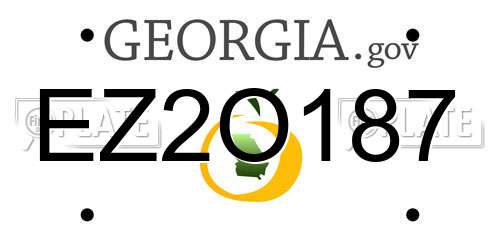 EZ2O187 Georgia License Plate