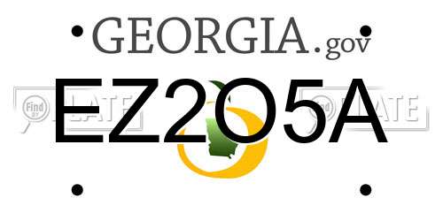 EZ2O5A Georgia License Plate