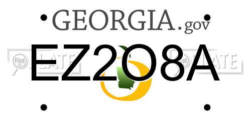 EZ2O8A Georgia License Plate