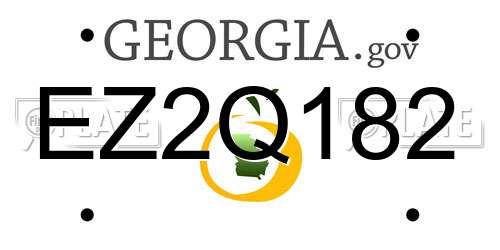EZ2Q182 Georgia License Plate
