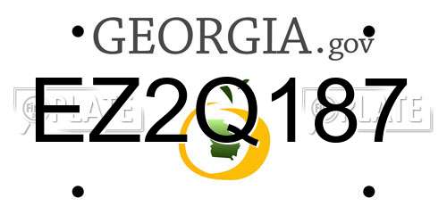 EZ2Q187 Georgia License Plate
