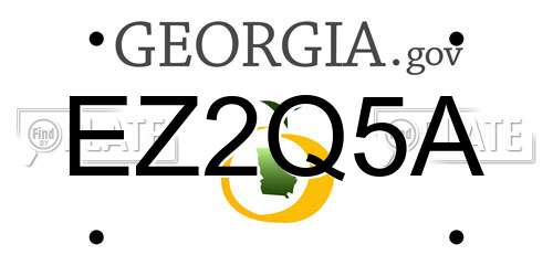 EZ2Q5A Georgia License Plate