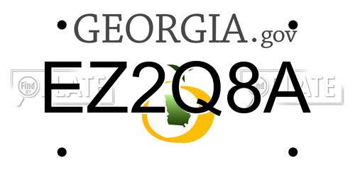 EZ2Q8A Georgia License Plate