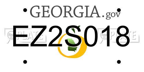 EZ2S018 Georgia License Plate