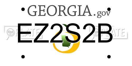 EZ2S2B Georgia License Plate
