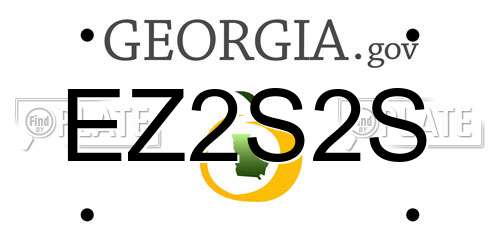 EZ2S2S Georgia License Plate