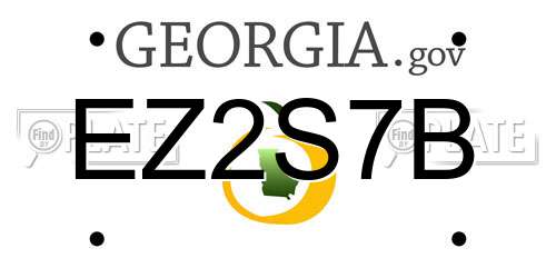 EZ2S7B Georgia License Plate