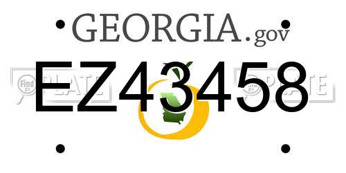 EZ43458 Georgia License Plate