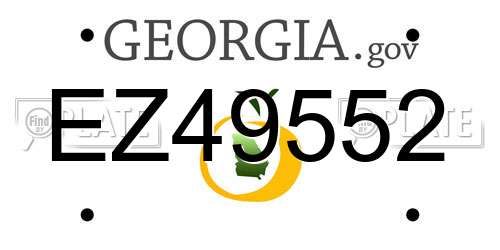 EZ49552 Georgia License Plate