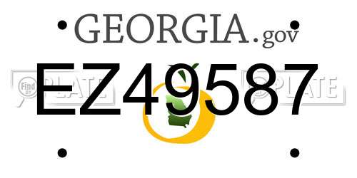 EZ49587 Georgia License Plate