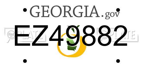 EZ49882 Georgia License Plate