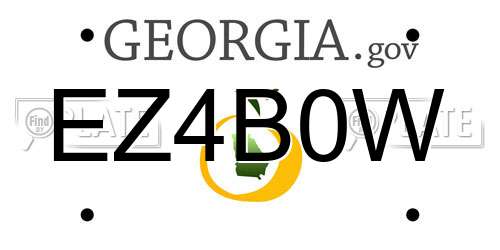 EZ4B0W Georgia License Plate