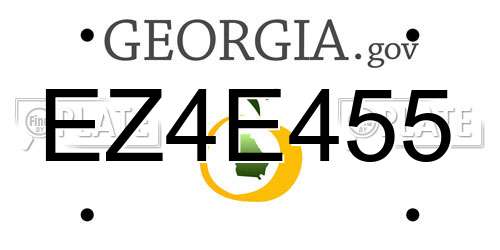 EZ4E455 Georgia License Plate