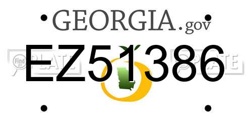 EZ51386 Georgia License Plate