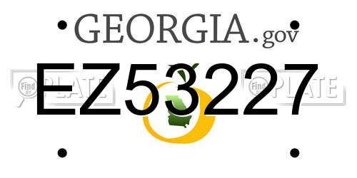EZ53227 Georgia License Plate