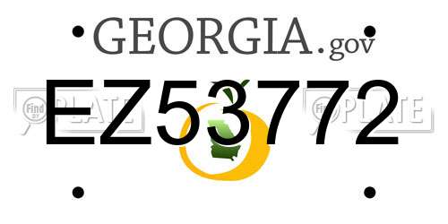 EZ53772 Georgia License Plate
