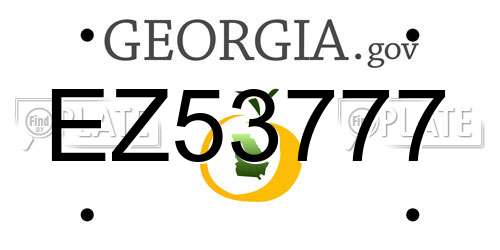 EZ53777 Georgia License Plate