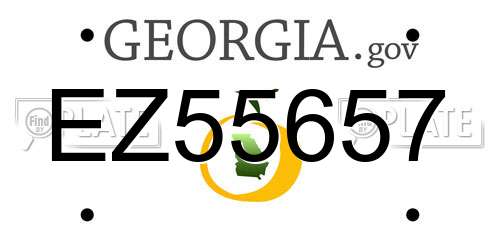 EZ55657 Georgia License Plate