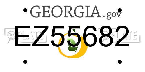 EZ55682 Georgia License Plate