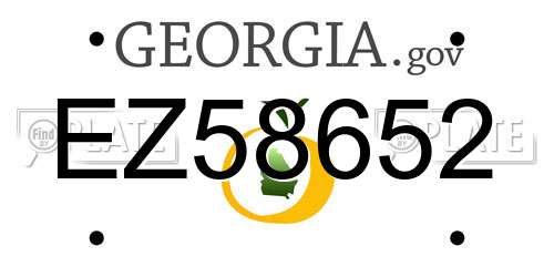 EZ58652 Georgia License Plate