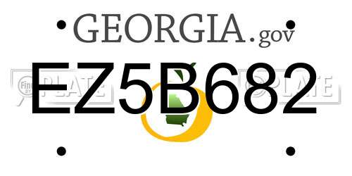 EZ5B682 Georgia License Plate