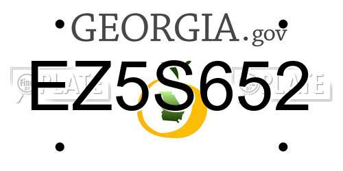EZ5S652 Georgia License Plate