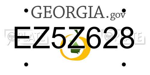 EZ5Z628 Georgia License Plate