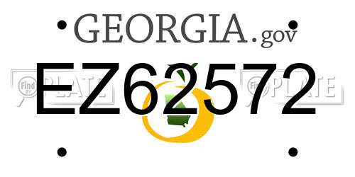 EZ62572 Georgia License Plate