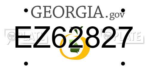 EZ62827 Georgia License Plate