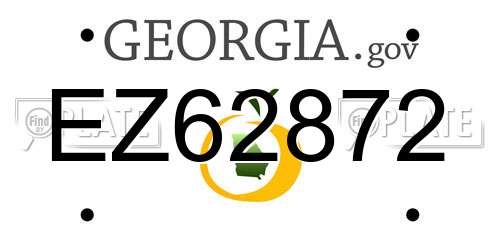 EZ62872 Georgia License Plate