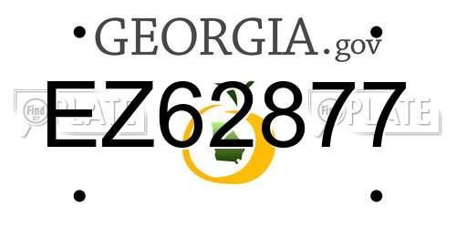 EZ62877 Georgia License Plate