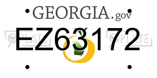 EZ63172 Georgia License Plate