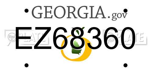 EZ68360 Georgia License Plate