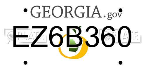 EZ6B360 Georgia License Plate