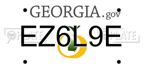 EZ6L9E Georgia License Plate