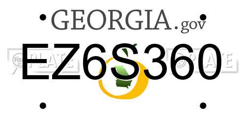 EZ6S360 Georgia License Plate