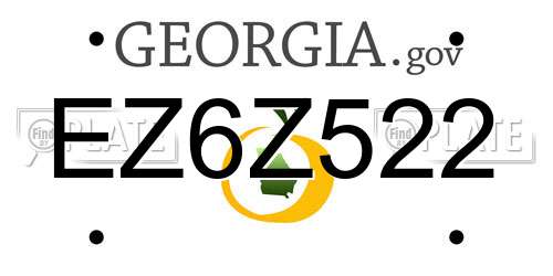 EZ6Z522 Georgia License Plate